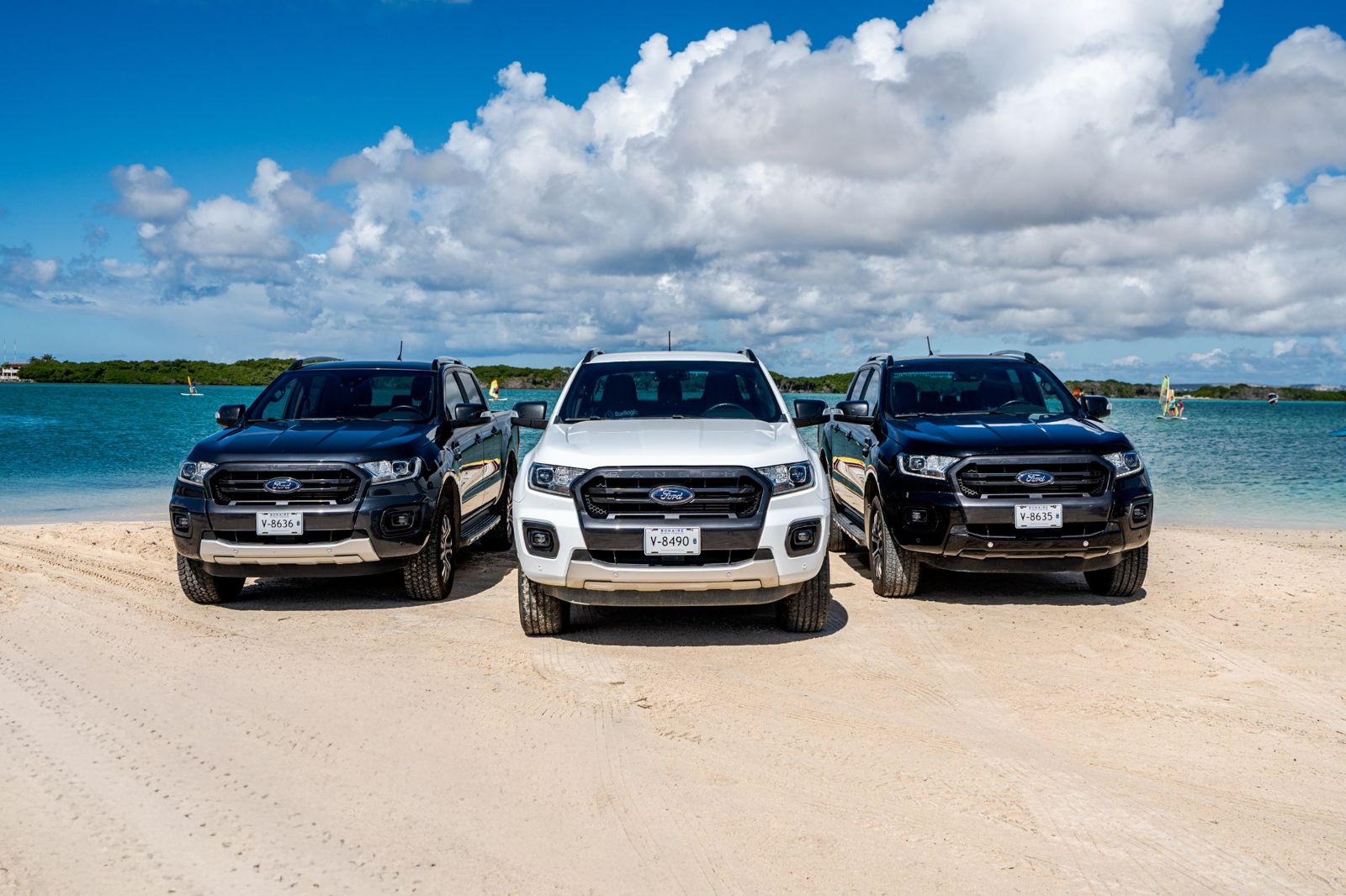 Ford Ranger parked by the sea on Bonaire